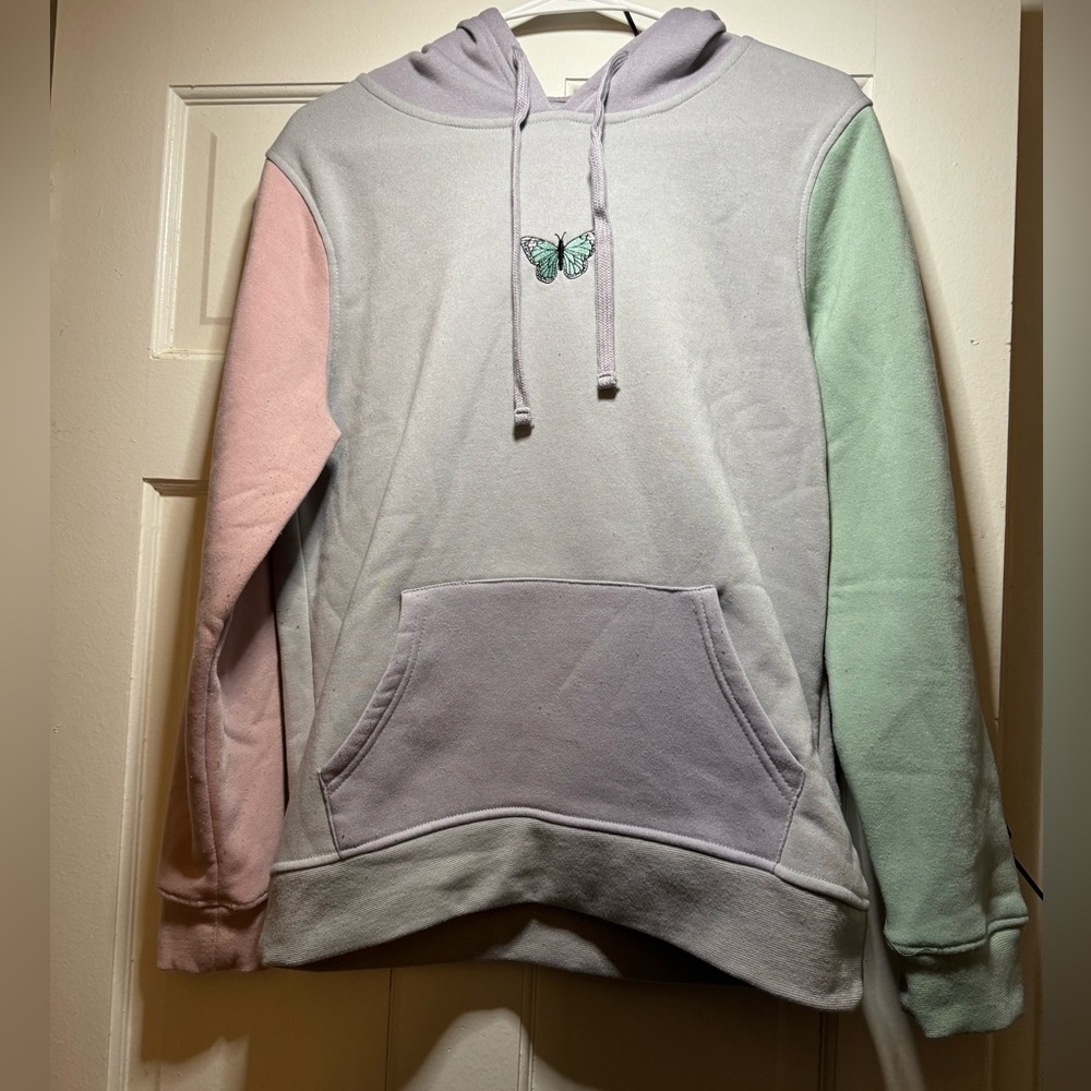 Multicolored butterfly hoodie